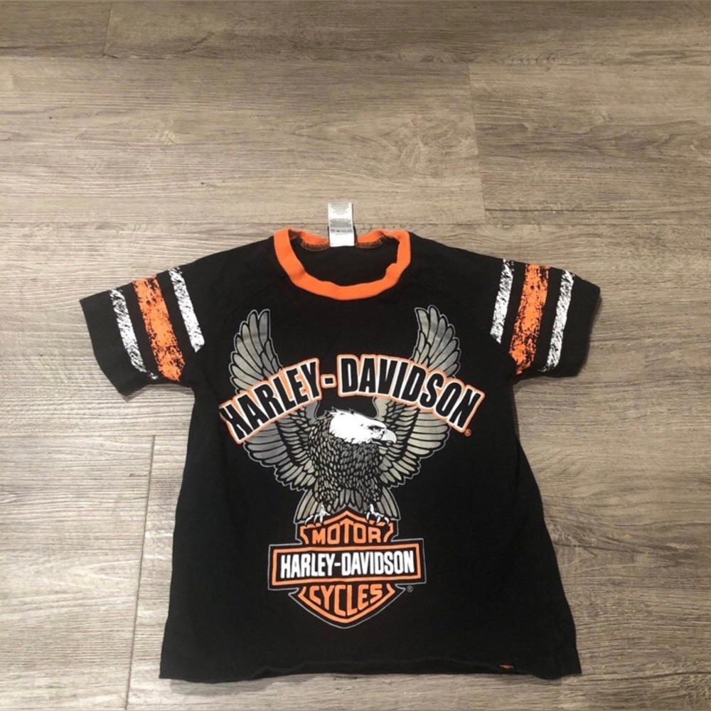 Harley-Davidson Kids Black Tee with Orange Accents